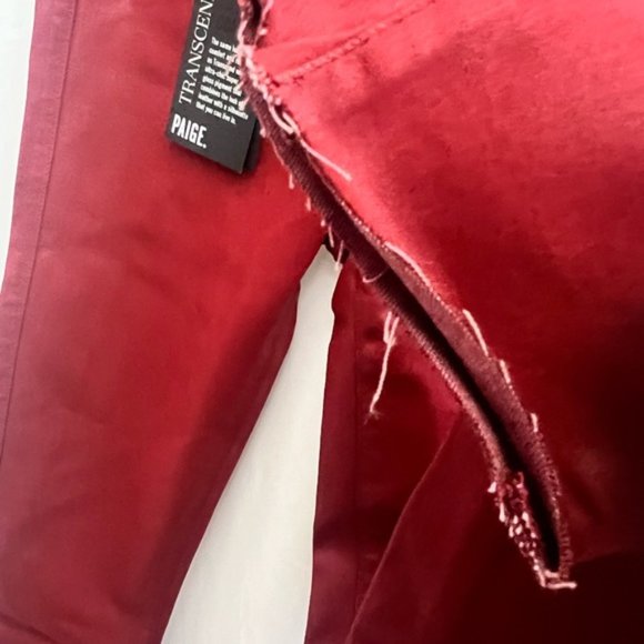 Paige Verdugo Luxe Coating Ankle Jeans Red - Looks like Leather! - Picture 7 of 9